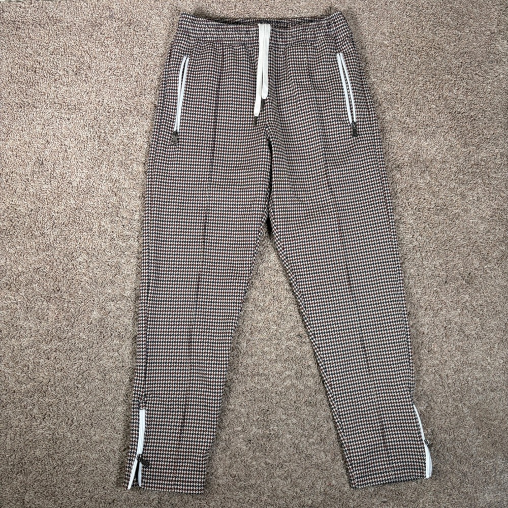Todd Snyder Mens Houndstooth Jogger Trousers Brown Navy Small Made in Portugal